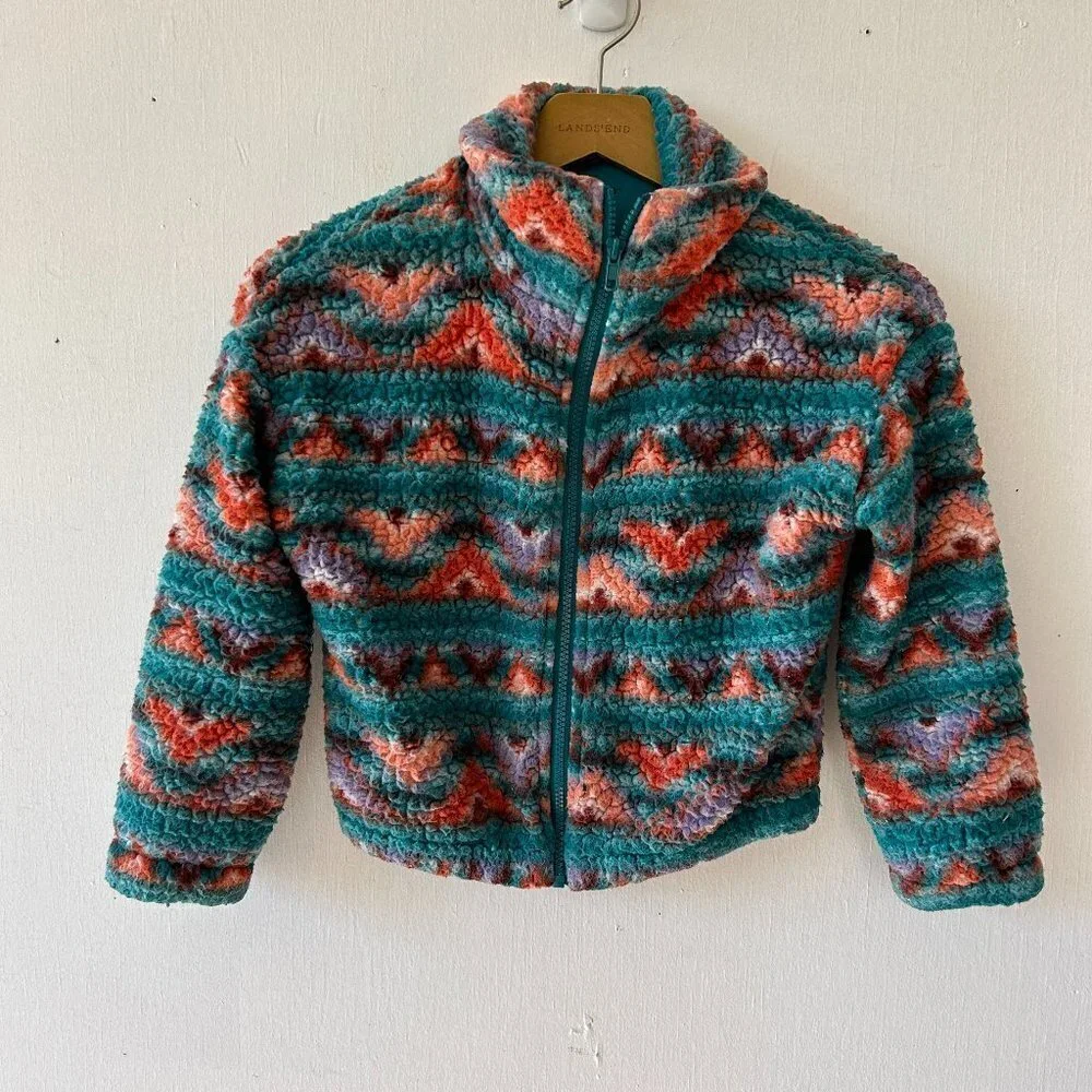 Art Class Fleece Jacket Girls Small‎ 6/6x Teddy Bear Zip Colorful Southwestern